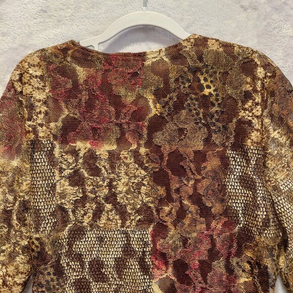 Emma James blouse Womens 12 Faux wrap lined sheer overlay classy career office - Picture 8 of 12